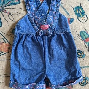 Vintage Floral Oshkosh Shortalls Made in Canada 3T